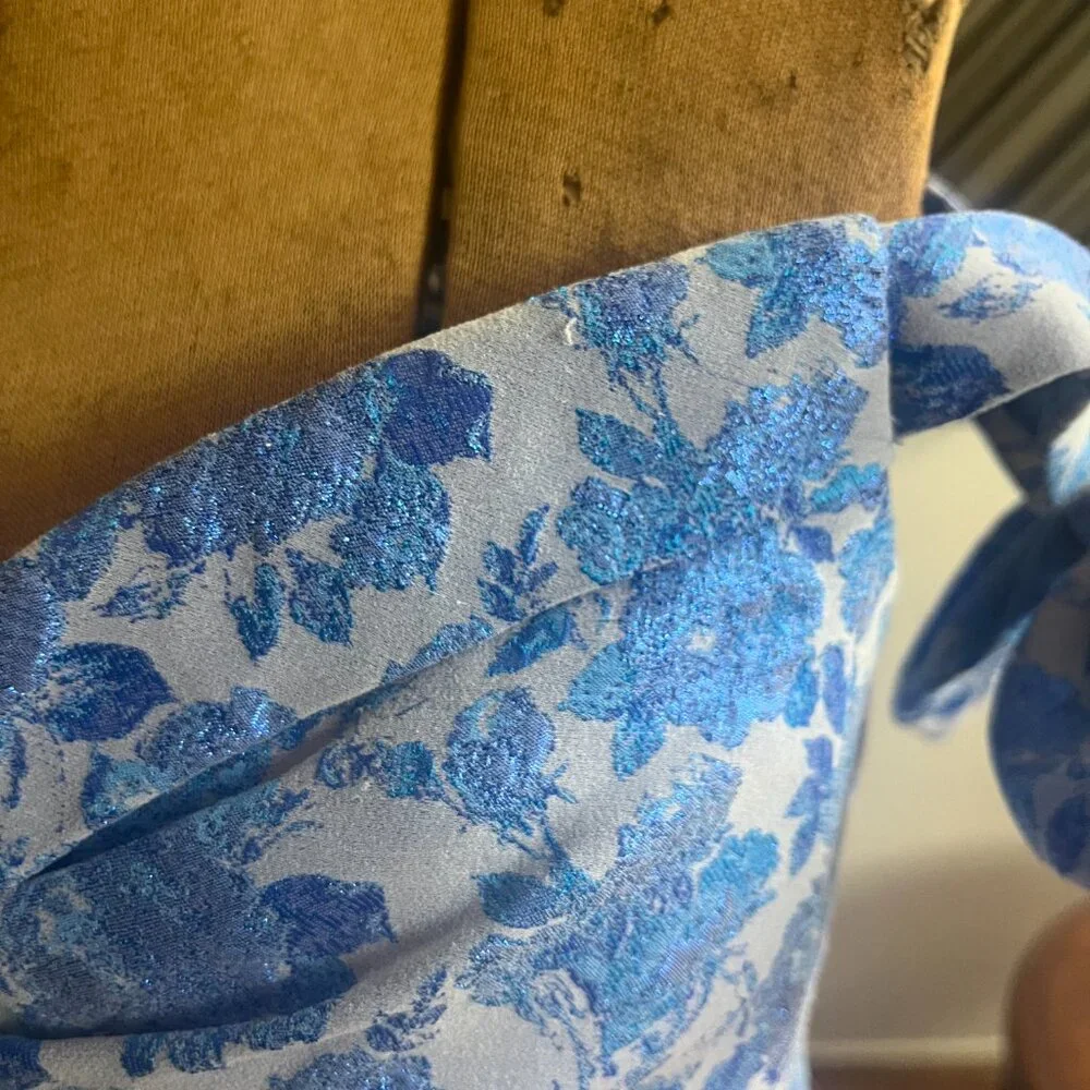 Theia Eliza Ruched Jacquard Midi Dress - Picture 8 of 10